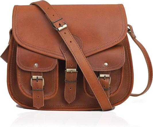 13 Inch Vintage Crossbody Bags, Vintage Leather Satchel for Women, Leather Purse for Women, Brown Crossbody Bag, Tote Bag