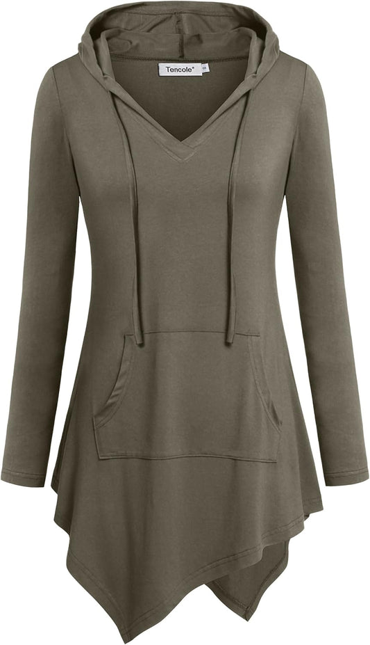Womens Hoodies Pullover Sweatshirts Long Sleeve Tops Casual Tunic with Pocket