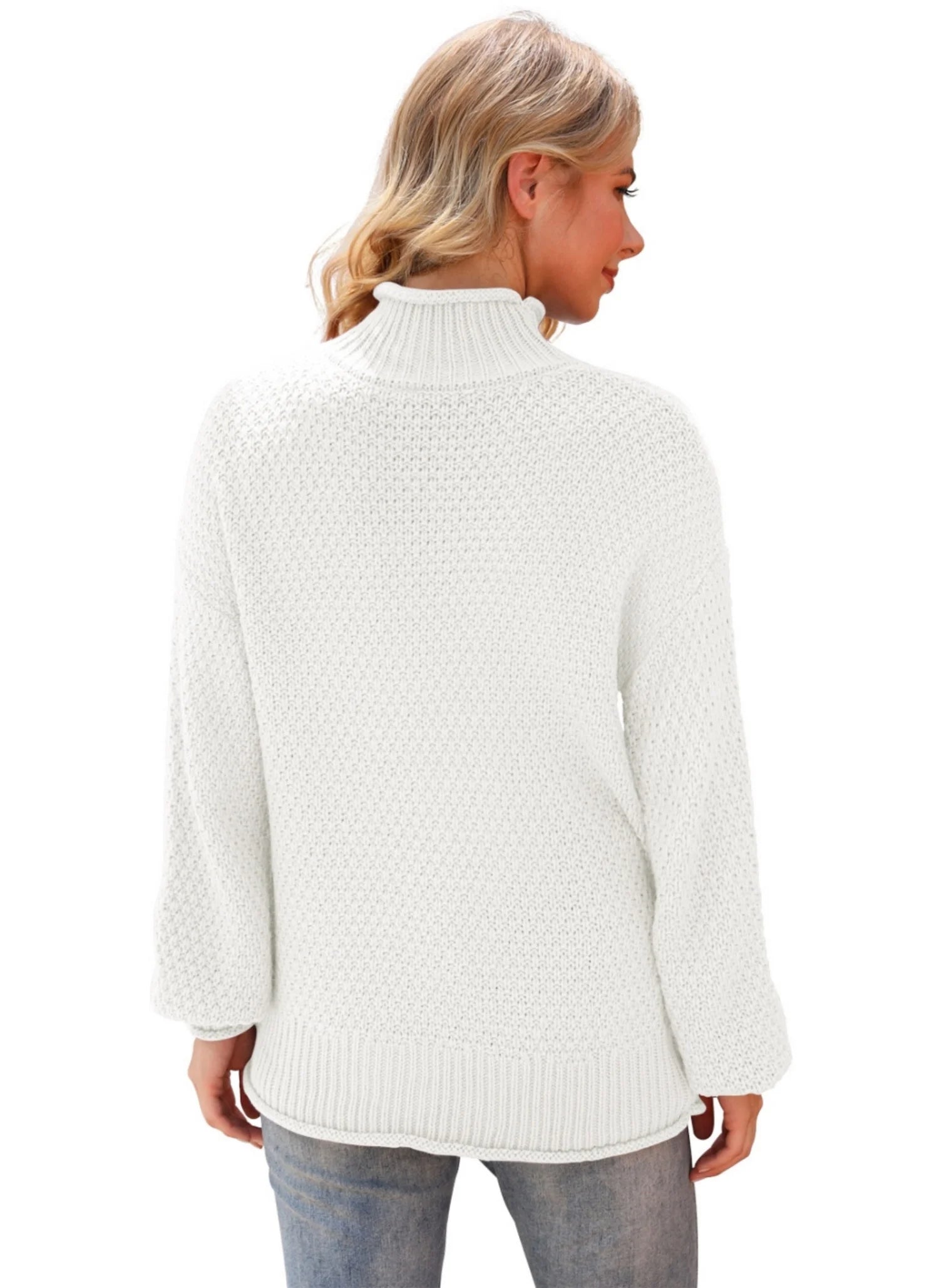 Women'S Turtleneck Oversized Sweaters Batwing Long Sleeve Pullover Loose Chunky Knit Jumper